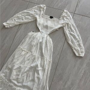 Forever 21 White Long Sleeve Dress